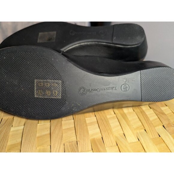L'Amour Des Pieds Black Leather Mary Jane Shoe Wedge Women 9.5 Comfort Slip On - Picture 15 of 16